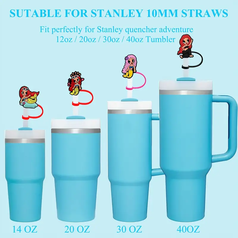 Straw Topper For Stanley Cup Tumbler With Handle Mermaid - Temu