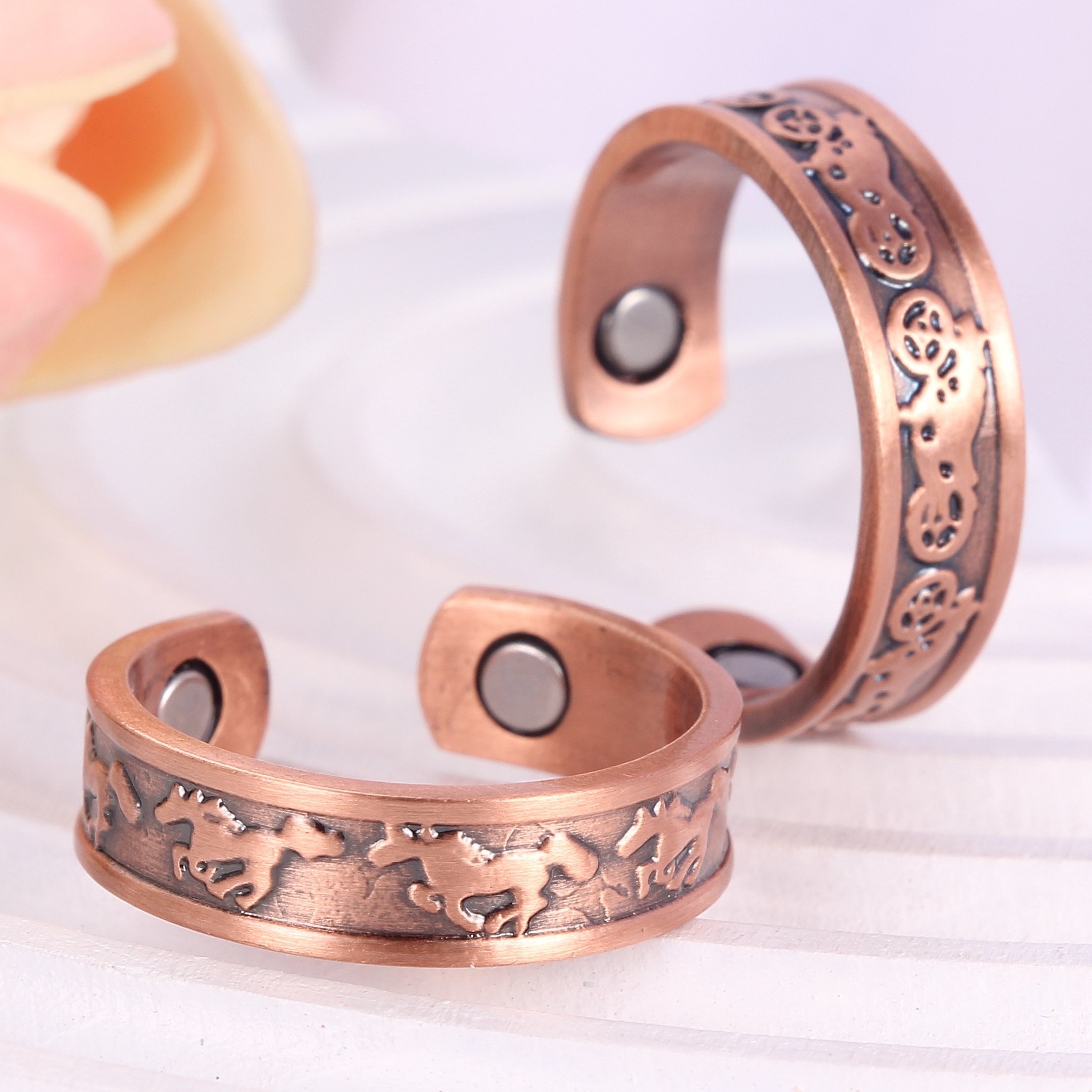 Magnetic Copper Ring For Women 99.99% Pure Copper With - Temu