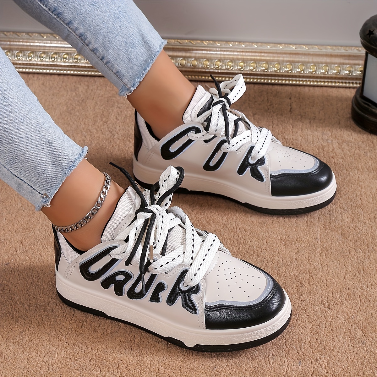 Women's Patchwork Skate Shoe Breathable Casual Sport Shoes