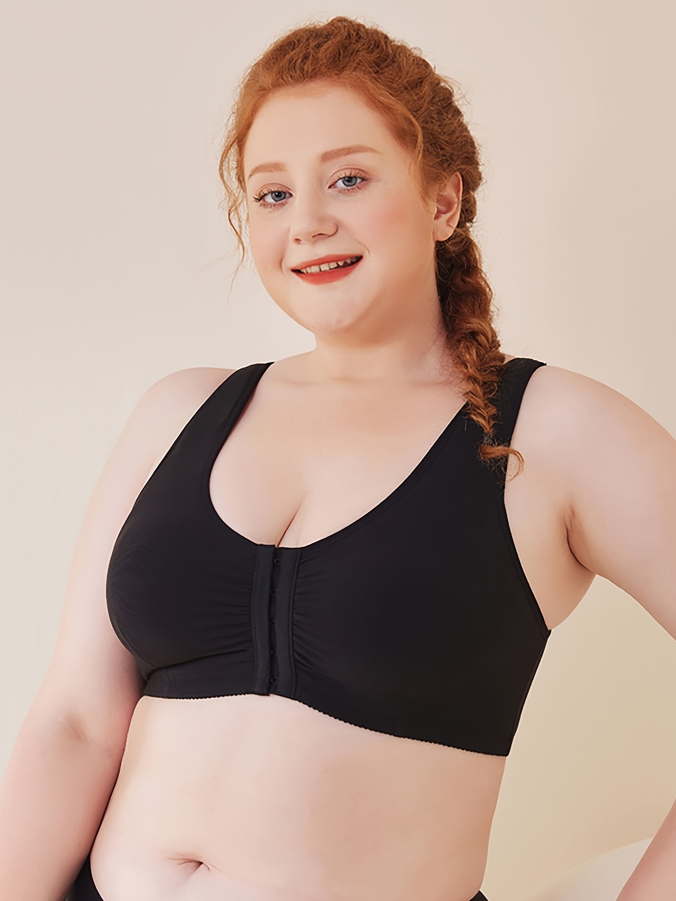 Women's Full Coverage Front Closure Bra Without Wire Back Support Plus  Size.