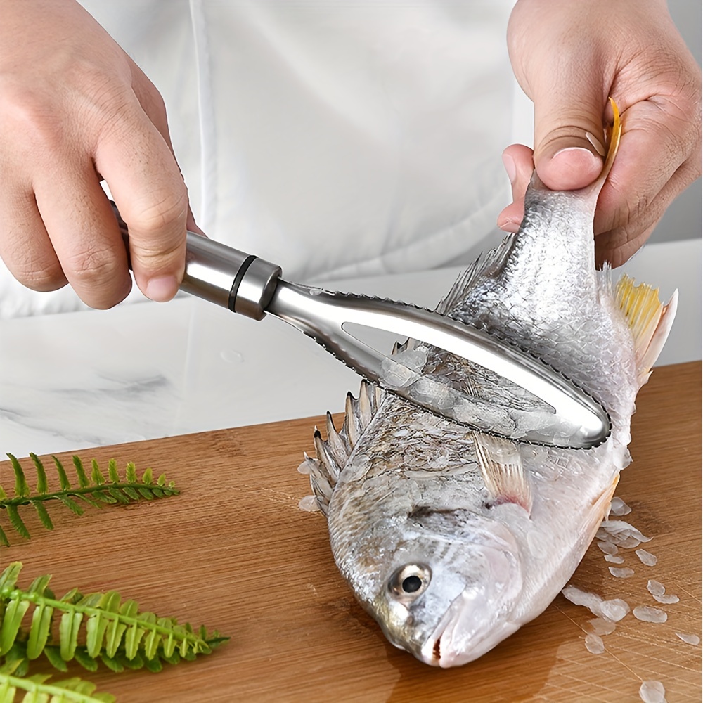 Acheter Brosse à écailles de poisson, brosse à peau de poisson, outils de  cuisine domestique pour fruits de mer, grattage, râpes à écailles de pêche,  éplucheur de poisson avec dispositif à couteau