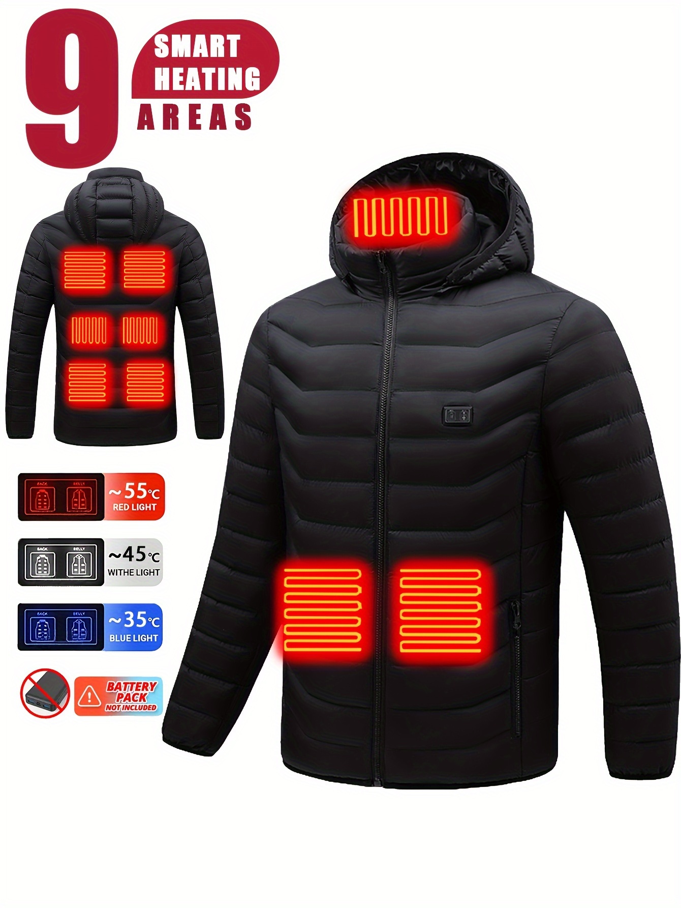 Men's battery heated outlet jacket