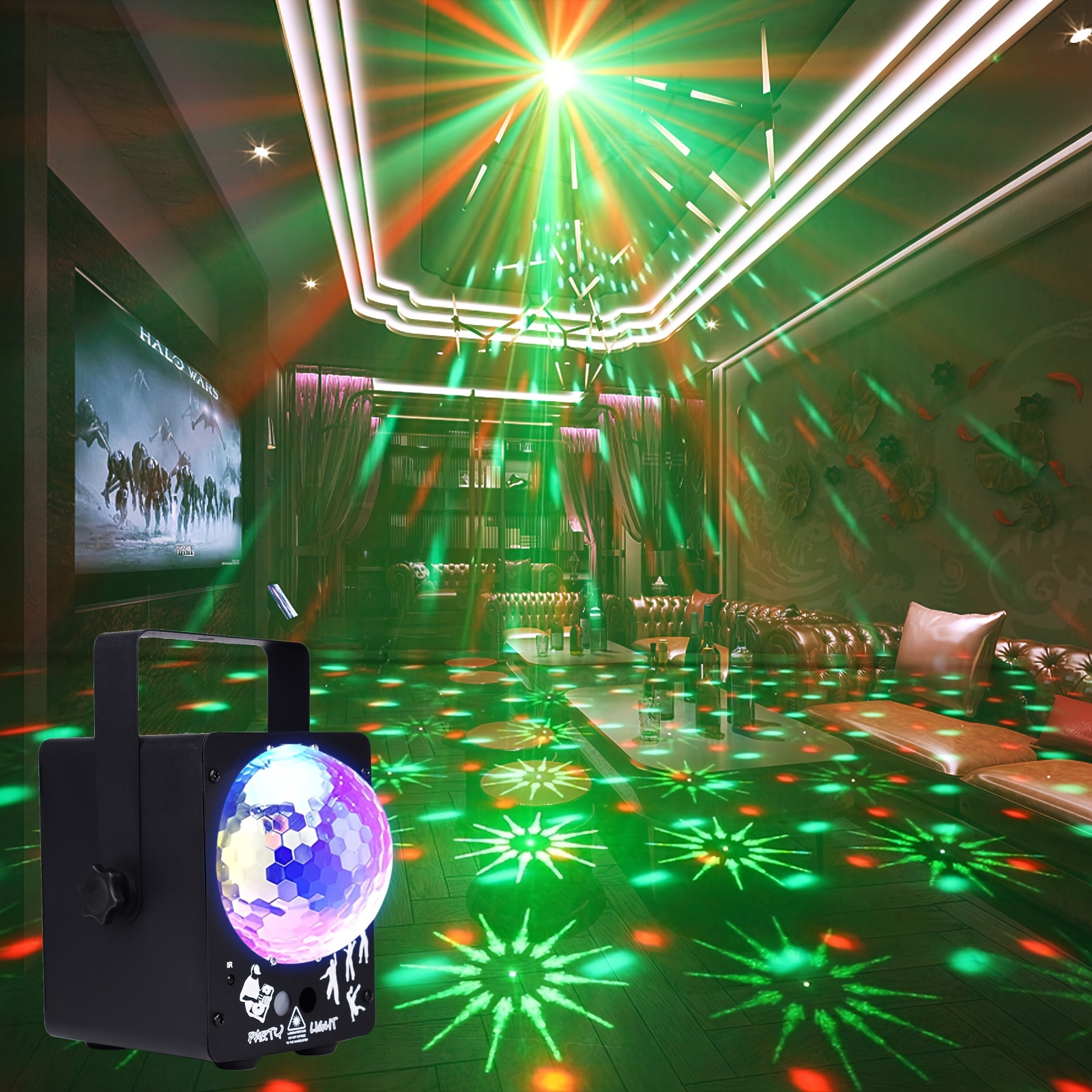 Éclairage de scène Party Light, Mini Projecteur Scène Spotlight Ampoule Led  Boule de Cristal Contrôle sonore Ambiance Festive Dj