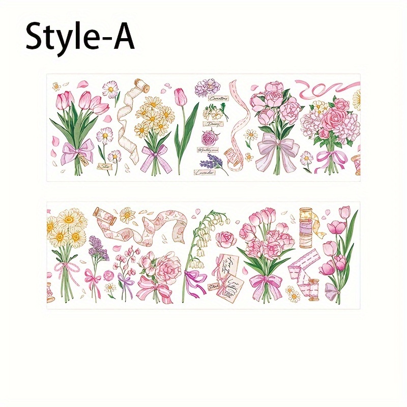 Decorative Stickers Flower Book Washi Tape Paper Masking - Temu