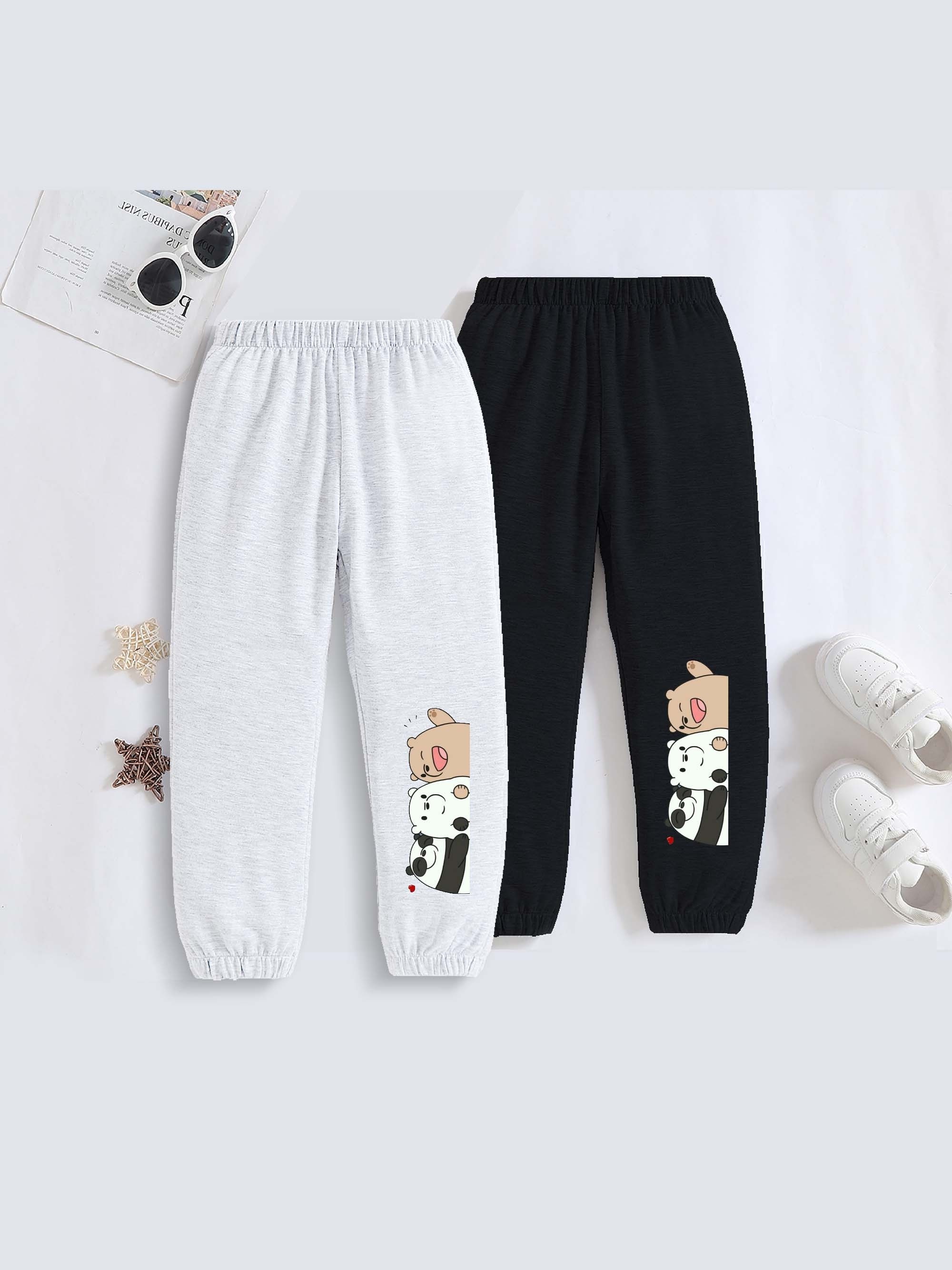 Pants Girls Cute Paws Print Casual Pull Comfy Active - Temu