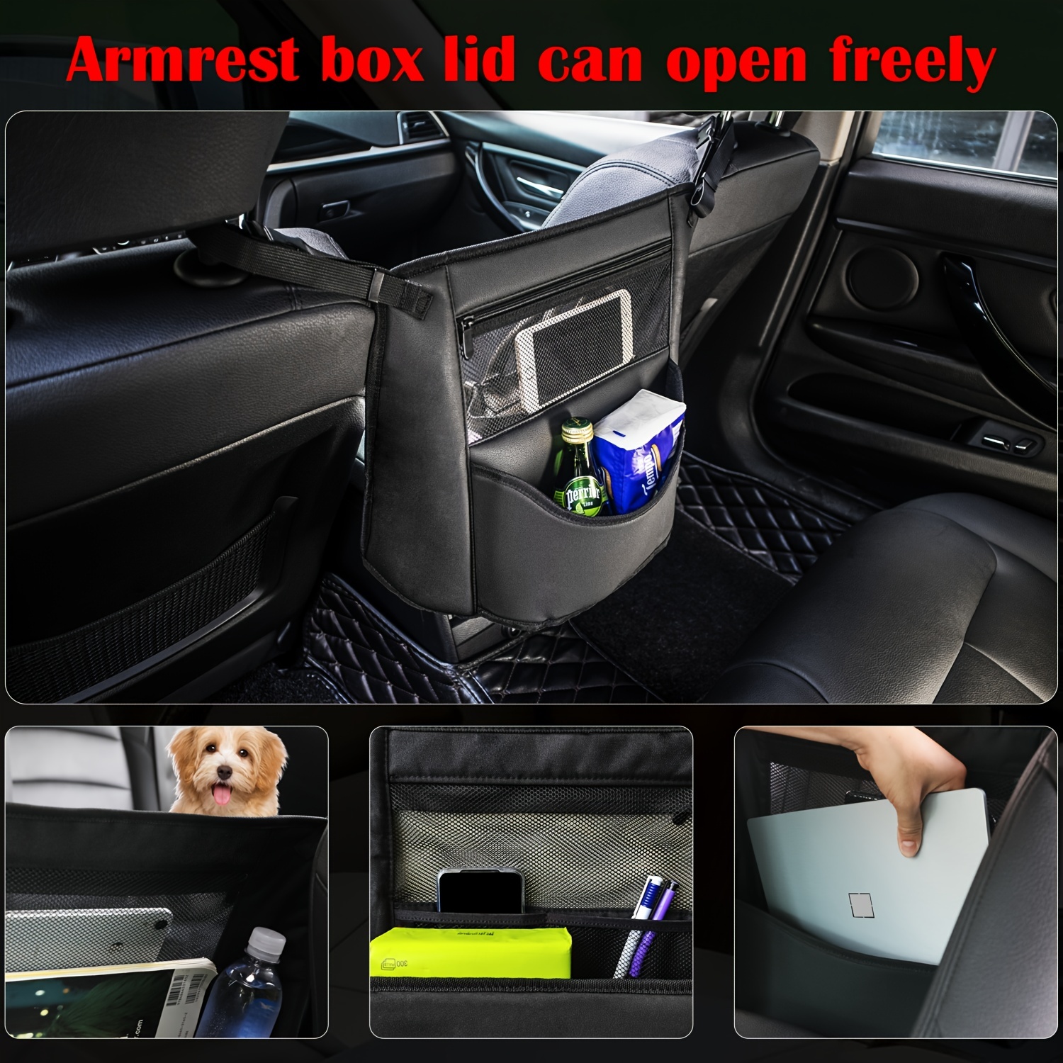 Leather Car Handbag Storage Holder Auto Organizer Pouch Front Seat