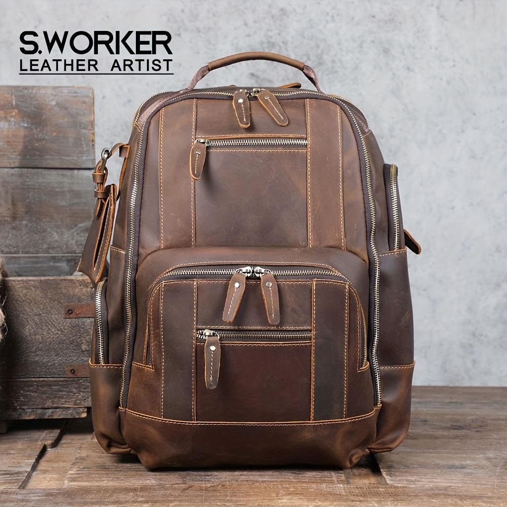 Save On Retro Genuine Leather Backpack | Shop Now on Our Store