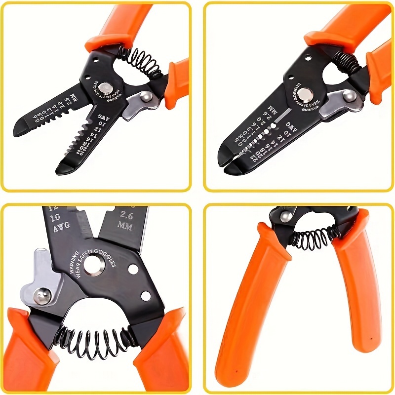 Wire Strippers Multi-Functional Wire Splitting Pliers Crimper Cable Cutter  Wire Stripping Tool and Multi-Function Hand Tool, Red, one-size