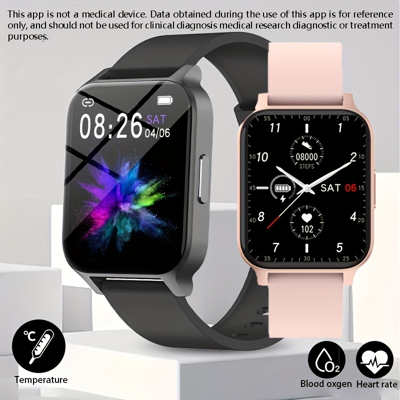 Pulsera Actividad Pantalla AMOLED de 1.1 Reloj Inteligente Mujer Hombre  Smart Band Sueño, SpO2, Monitor de Frecuencia Cardíaca smartwatch  Compatible