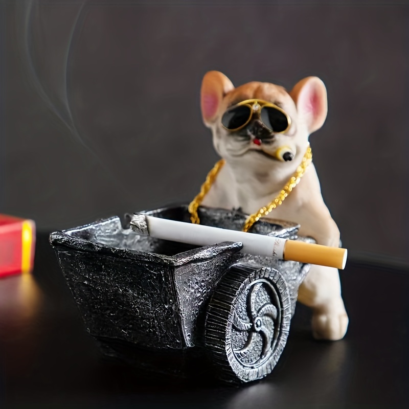 Ceramic Household Cartoon Dog Ashtray Prevent Wind and Dust Small Change  Storage Cute Animal Ashtray Vintage