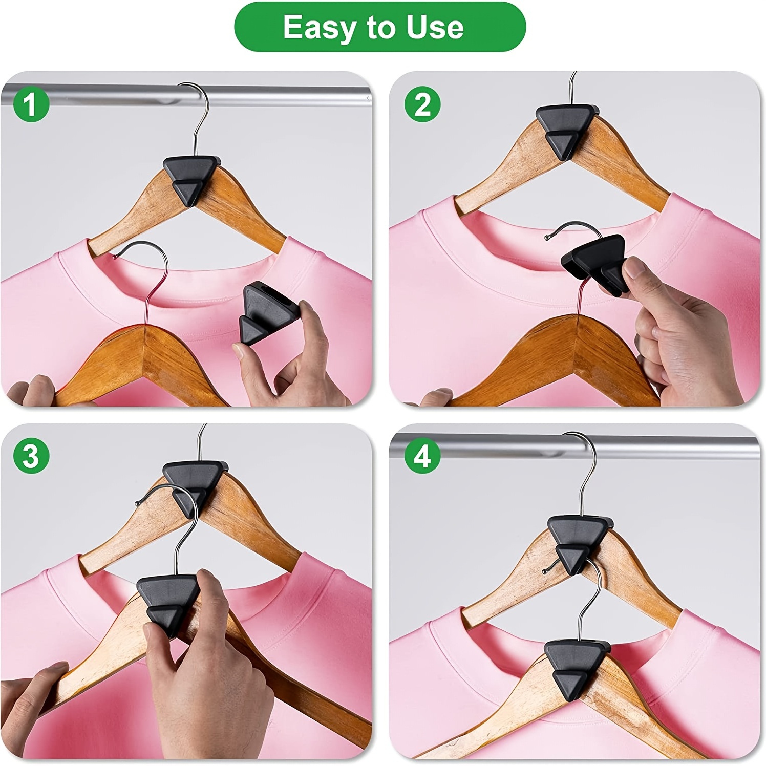 LIZMSIE 20PCS Space Saving Hangers Hooks, Space Savers Bear-Shaped with  Triangles for Hangers, Clothes Hanger Connector Hooks, Hanger Extender for