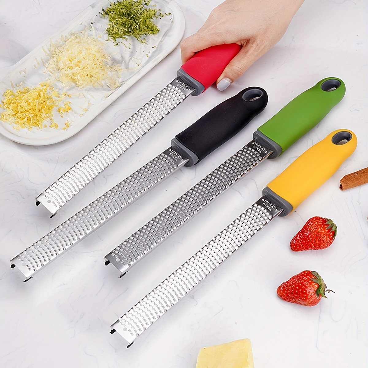 Cheese Grater, Vegetable Grater, Parmesan Cheese Grater, Fruit Grater,  Garlic Grater, Chocolate Grater For Fruits Vegetables, Ginger Grater,  Cheese Shredder, Stainless Steel Grate With Clean Brush, Kitchen Tools -  Temu