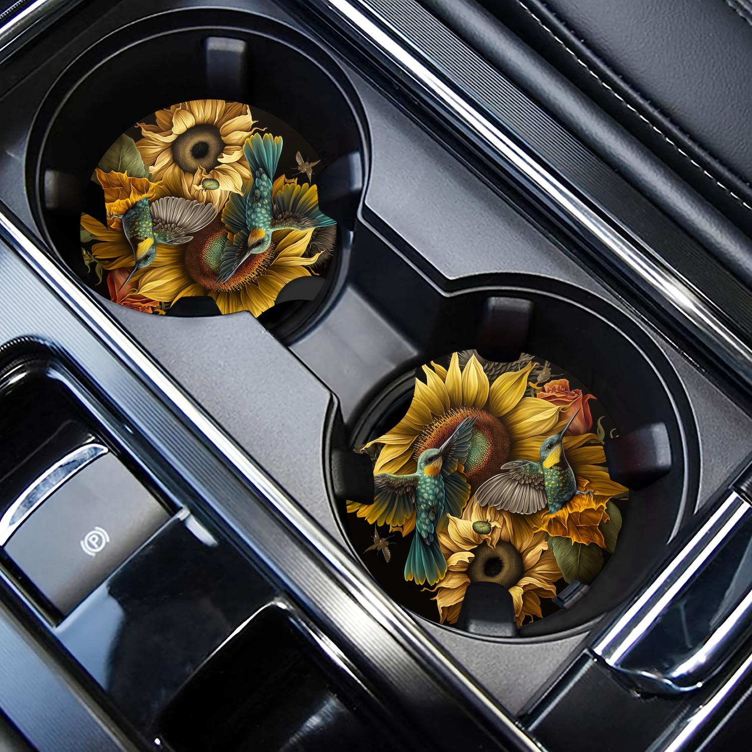 Sunflower Hug Coasters, Car Cup Holder Coasters, Pad Table Decor,car  Interior Accessories Cup Mat, Car Coasters For Cup Holders - Temu