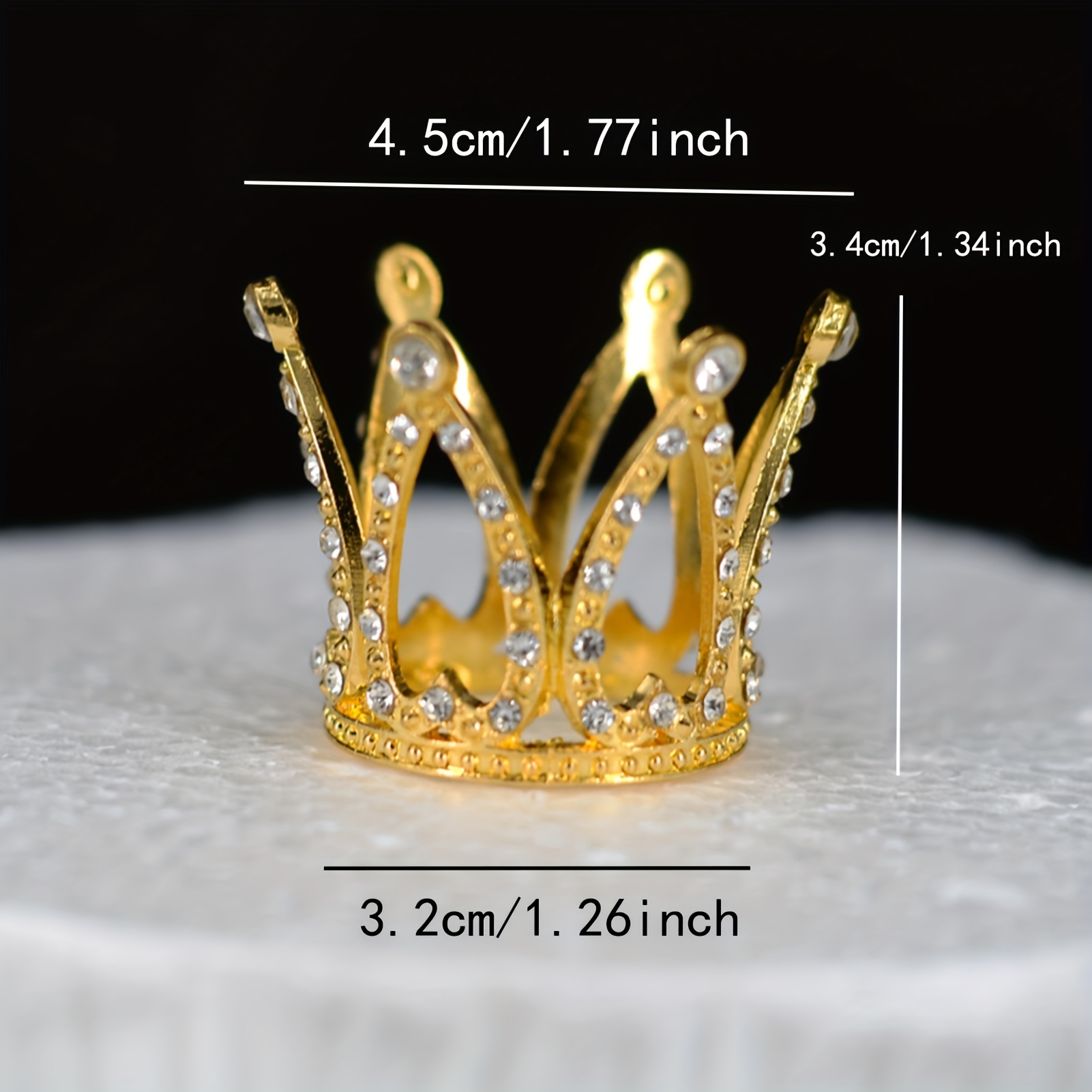 Golden Crown Cake Topper Birthday Mini Crown Crystal Pearl - Temu