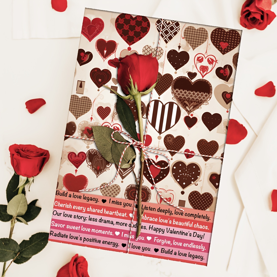 Pink and Red Valentines Love Hearts Decoupage Tissue Paper