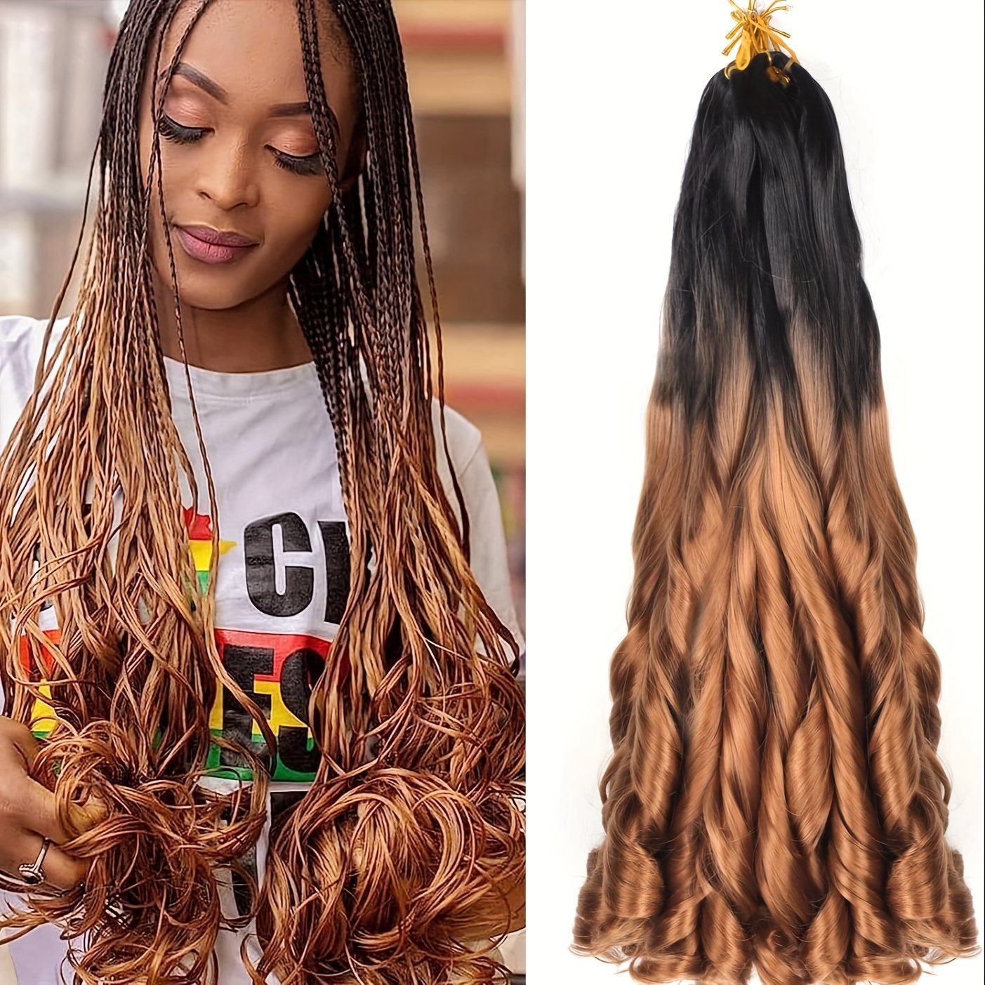 French Curly Braiding Hair Loose Wave Spiral Curly Crochet - Temu