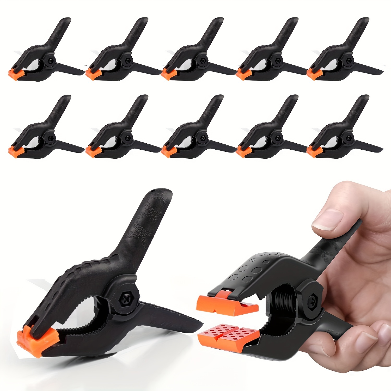 10 Pcs 4.5 inch Professional Plastic Large Spring Clamps Heavy Duty for Crafts or Plastic Clips and Backdrop Clips Clamps for Backdrop Stand