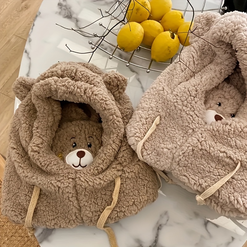 Women's Cute Cartoon Bear Ear Warm Hat Comfortable Solid - Temu