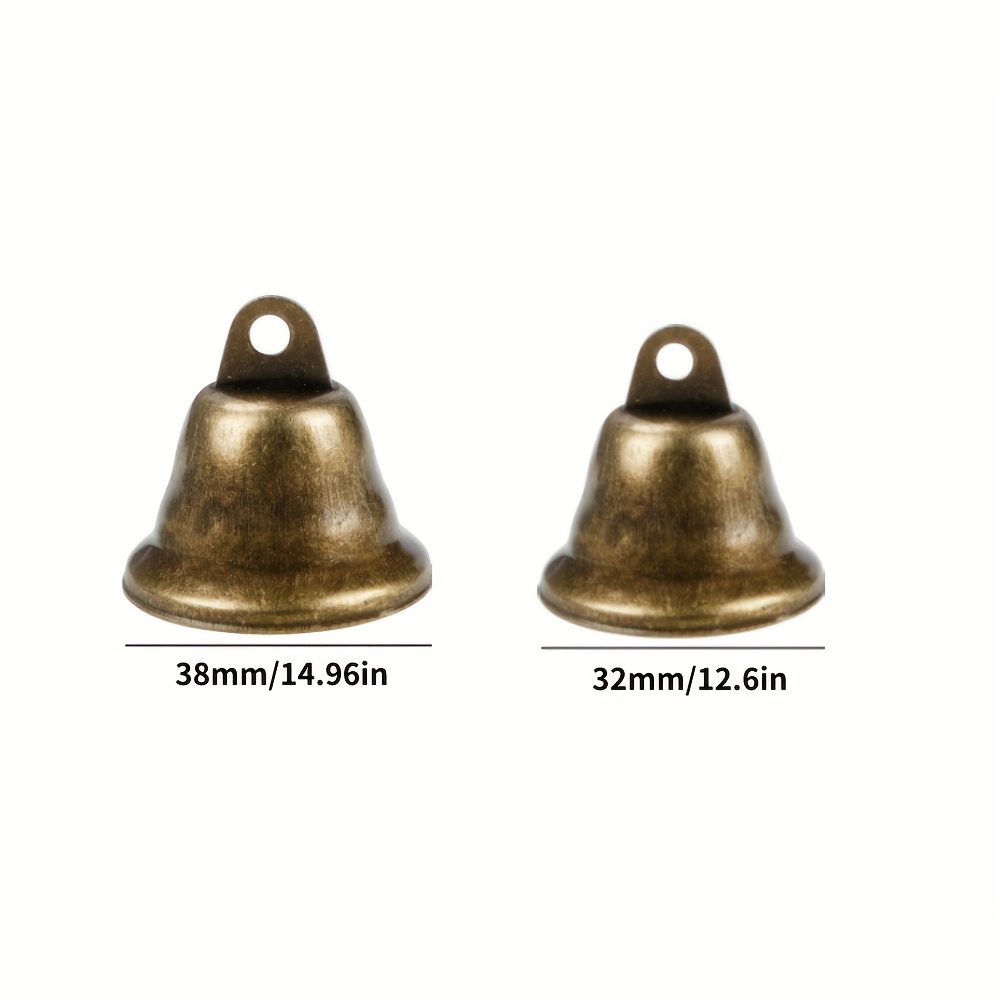 12 Small Copper Brass Temple Christmas Craft Bells Decorations 1.5 Inch  Crafting Brass Bells for DIY Projects Wind Chime Decor 