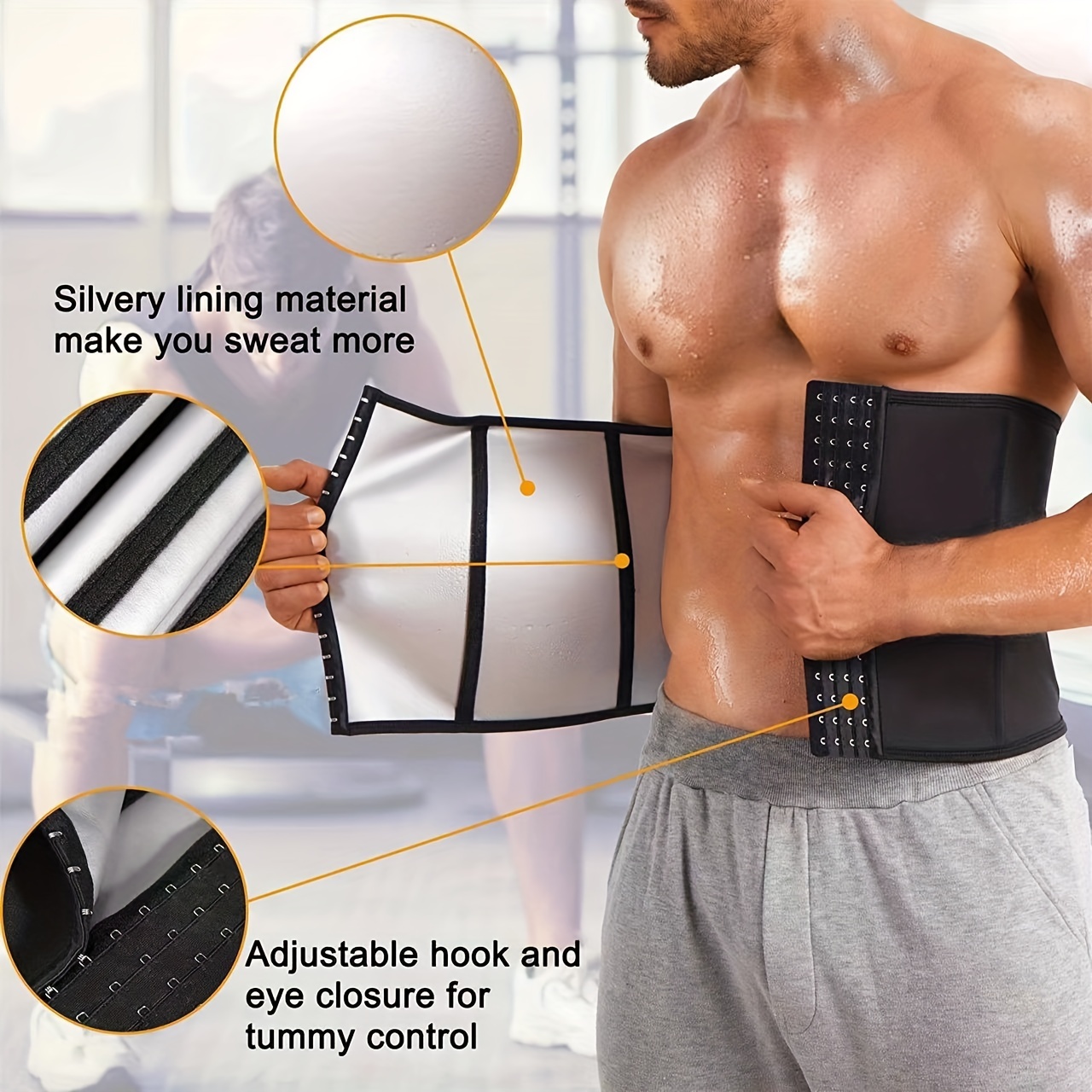 Men's Waist Trainer Sports Sweat Tummy Control - Temu