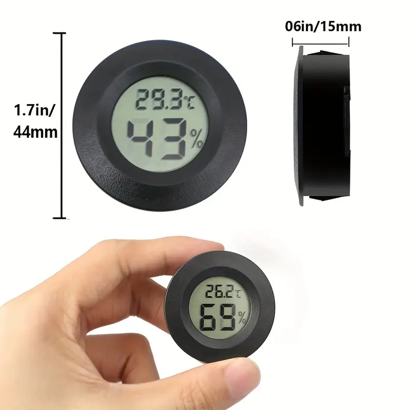 Mini Humidity Meter Thermometer Celsius Digital Lcd Display Indoor Round Humidity  Thermometer For Humidifier Home Greenhouse Baby Room Reptile Incubator -  Temu