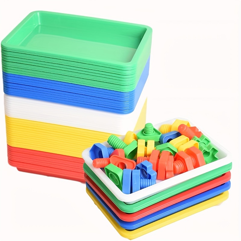 Plastic Colored Storage Tray Stackable Classroom Storage - Temu