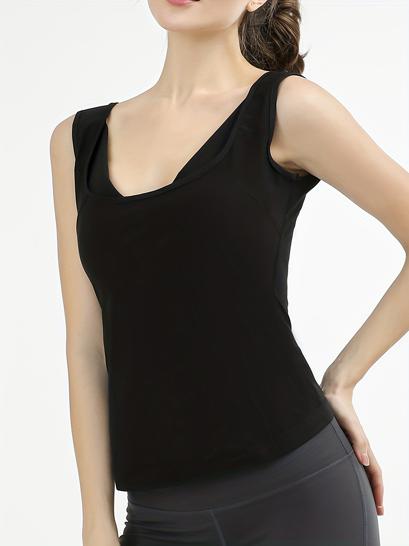 Simple Solid Shaping Tank Tops Tummy Control Compression - Temu