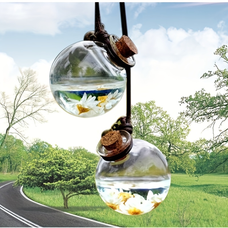 Auto hängende Glasflasche, hängender nachfüllbarer Auto-Ätherisches Öl-Diffusor  leer Glas-Parfüm-Anhänger Luft-Erfrischer-Ornament Ein Geschenk für sich  selbst / Familie / Freunde - Temu Luxembourg