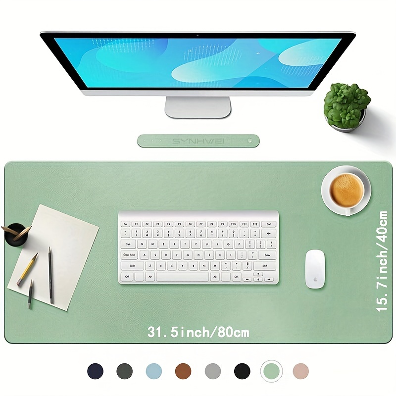 Large Size Office Desk Protector Mat Pu Leather Waterproof - Temu