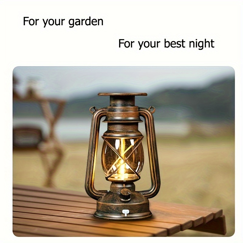  Rechargeable Vintage Hurricane Lantern, Warm White