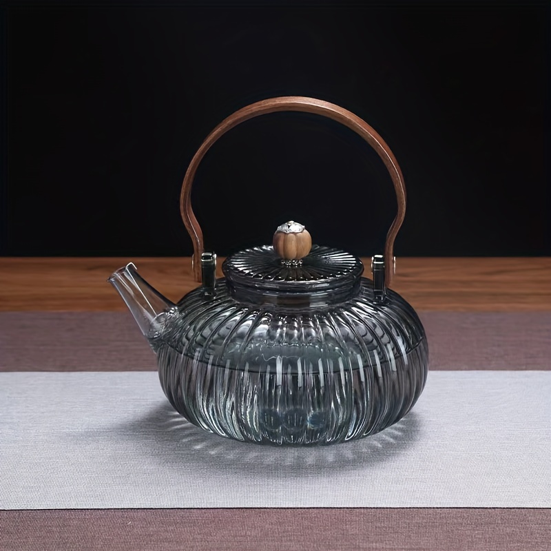 Glass Teapot With Vertical Stripes Clear Tea Kettle With - Temu