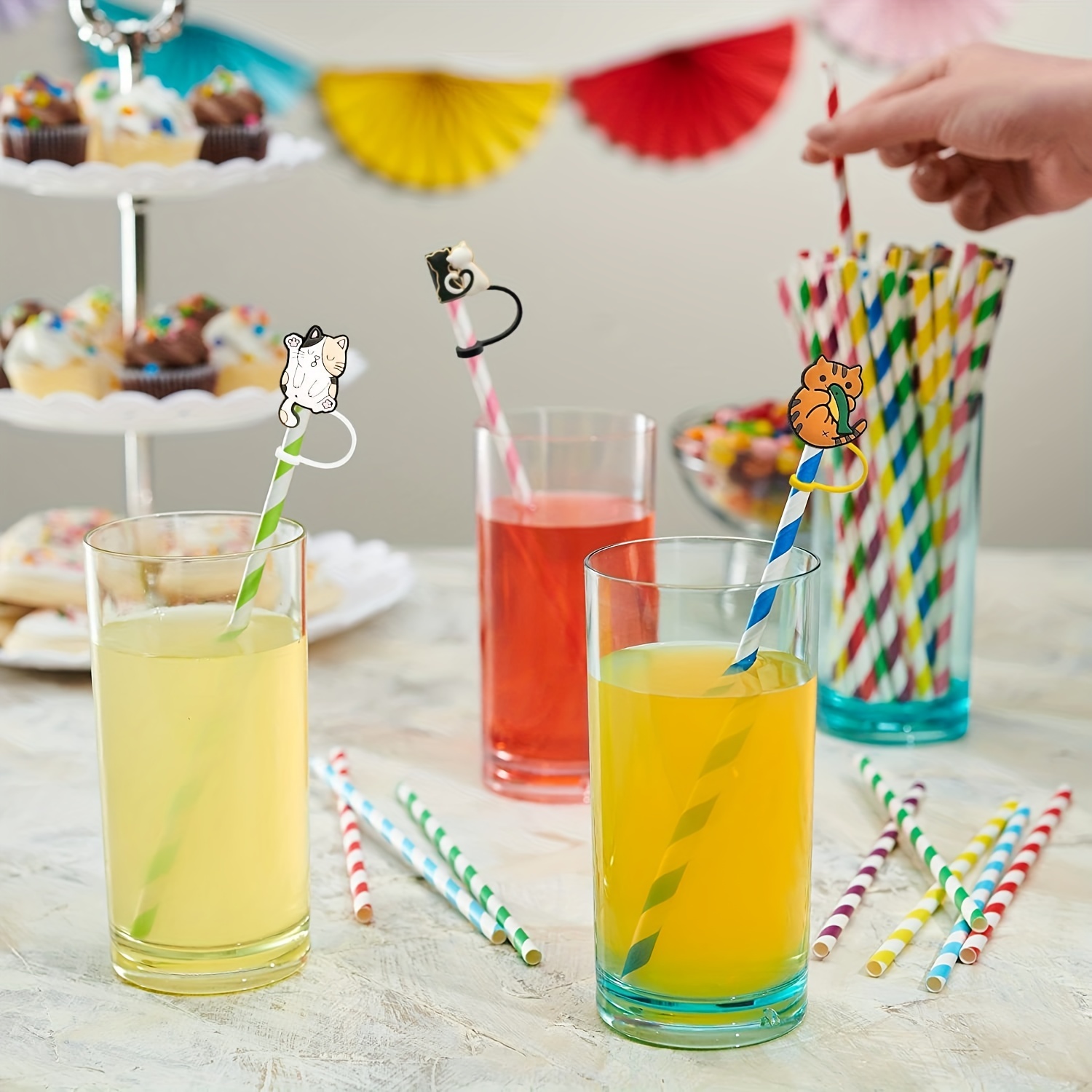 Straw Tips Cover Reusable Straw Toppers Kawaii Cloud - Temu