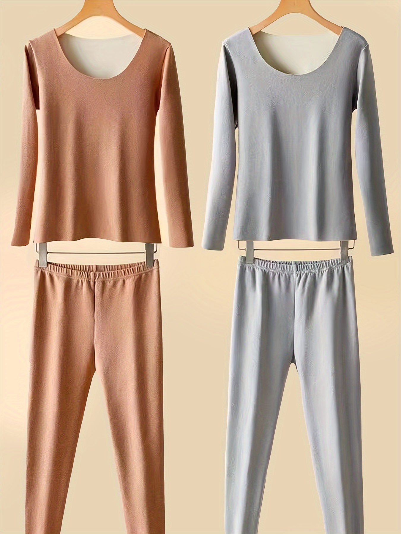 Haut Thermique Femme – Col Rond, Manches Longues, Polaire Fine, Pour Sous-vêtement D’hiver
