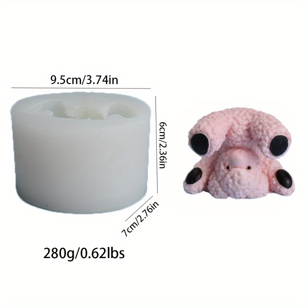 Cute Bear Mold Lazy Bear Shape 3D Silicone Mold Candle Mold for