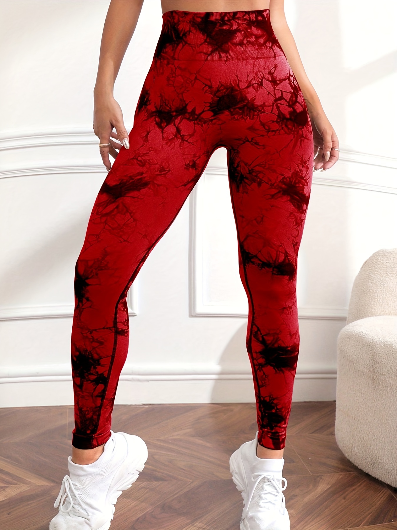  OYS Leggings de entrenamiento para mujer con levantamiento de  glúteos, pantalones de yoga de cintura alta, control de abdomen, mallas de  compresión deportivas sin costuras, Rojo - : Ropa, Zapatos y