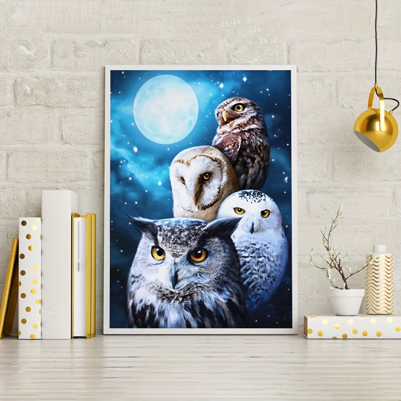 White Owl Diamond Painting Set Diy Mosaic Decorative Craft - Temu