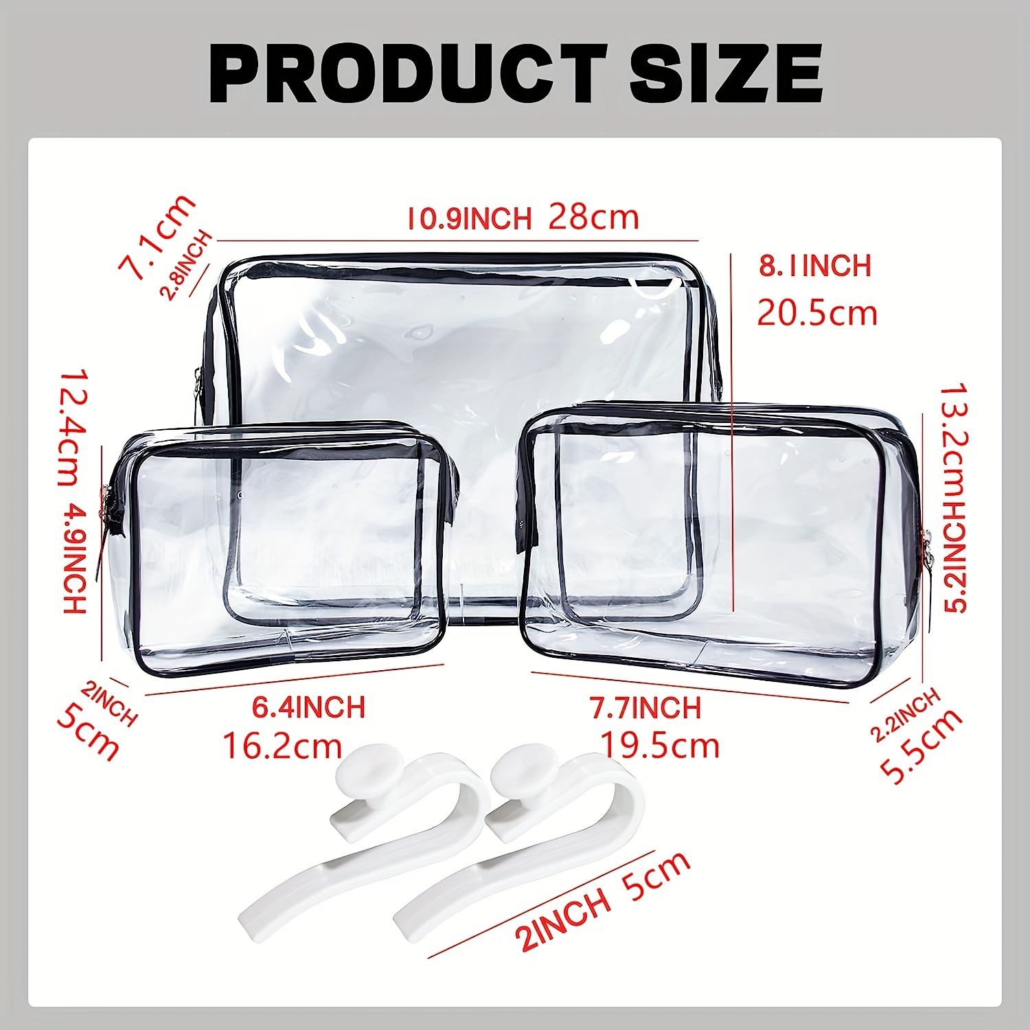 Insert Makeup Bag For Bag, Clear Waterproof Cosmetic Bag, Rubber Beach Bag  Accessories Hook - Temu