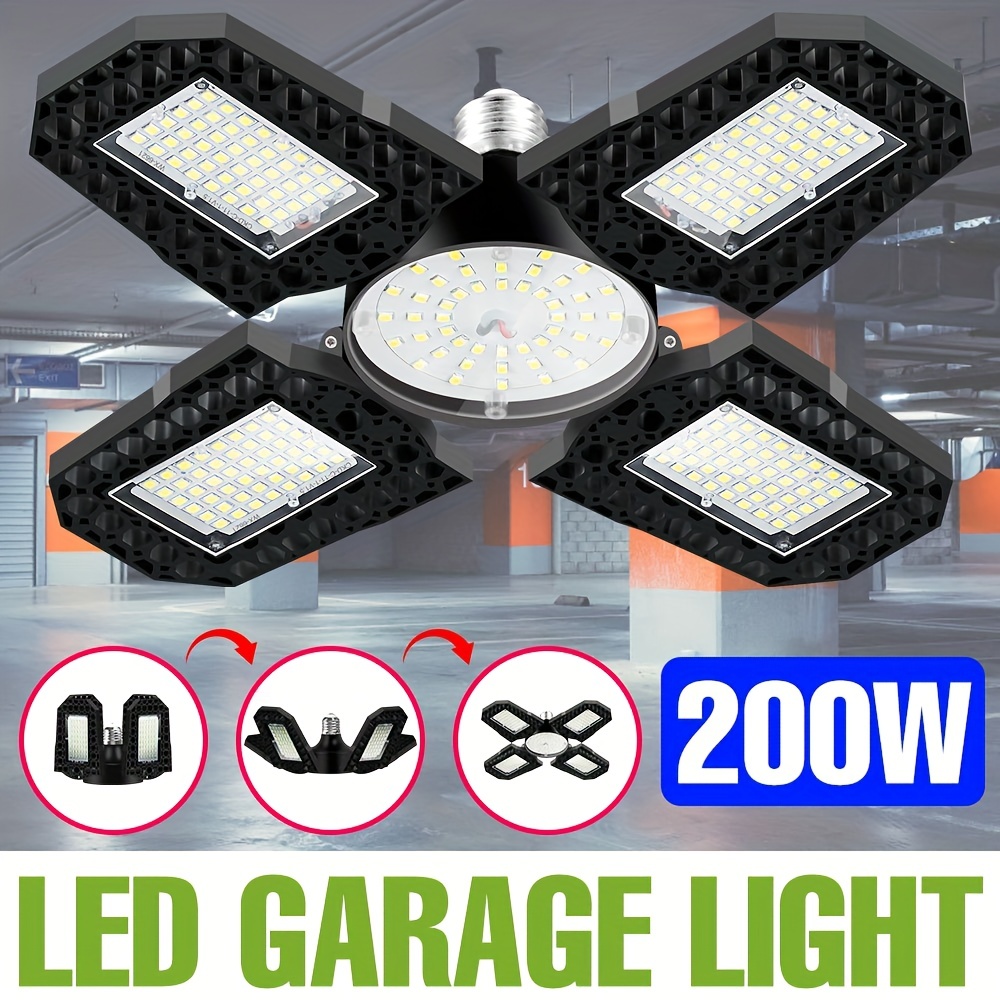 1pc 200W LED Garage Lights 150W E26/E27 Déformable Garage - Temu Canada