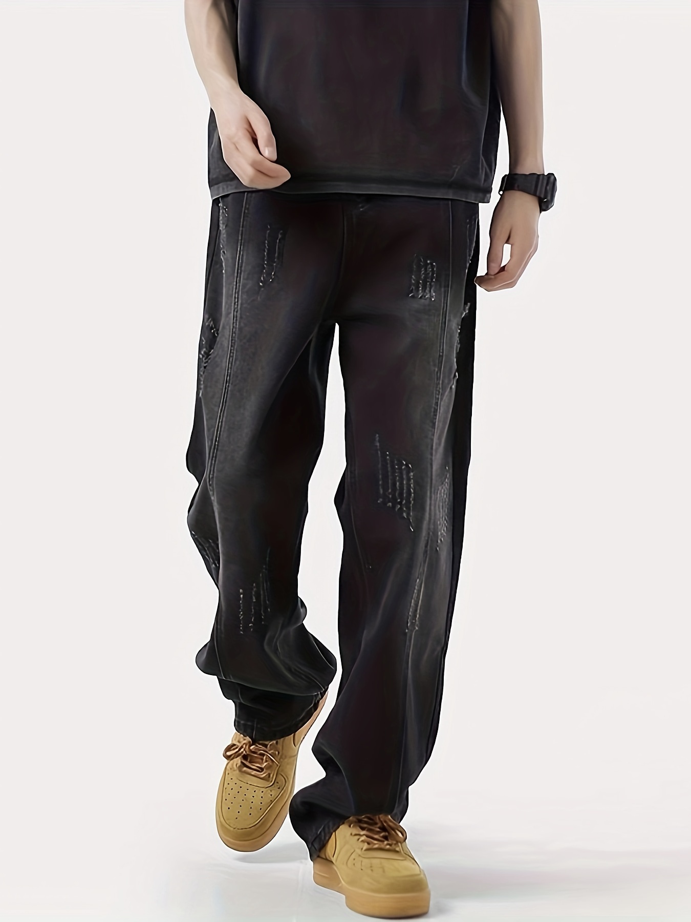 Men's Stylish Solid Fleece Joggers Pockets Causal Breathable - Temu