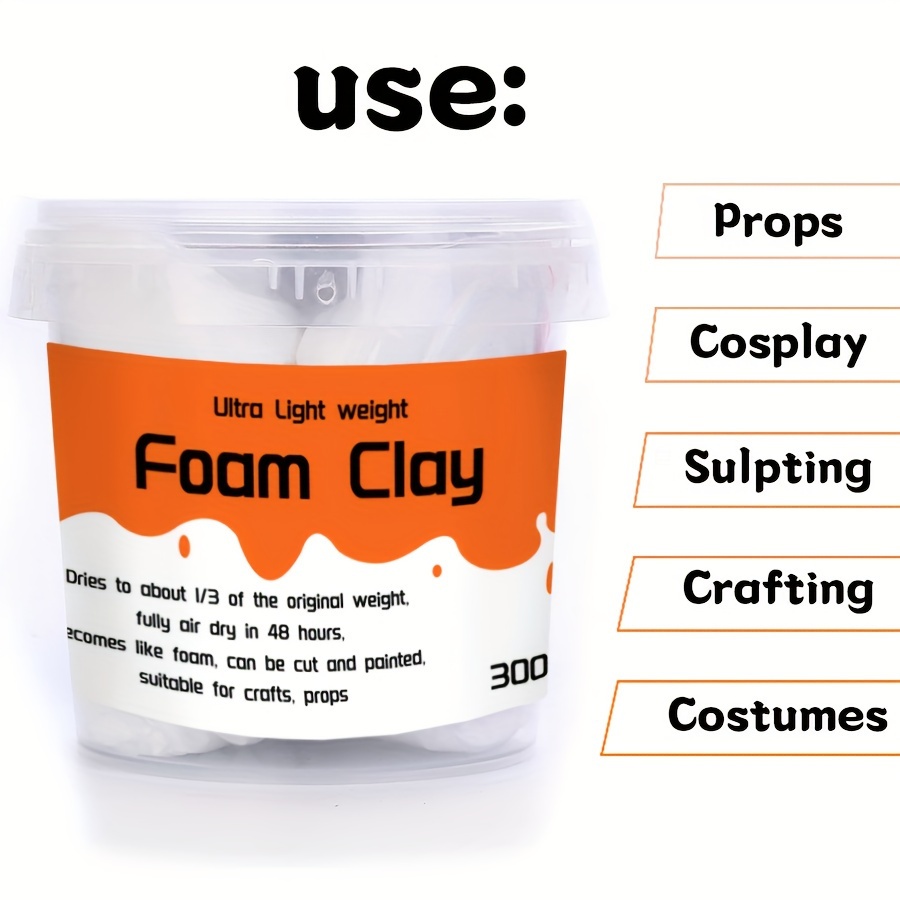 Moldable Cosplay Foam Clay (White) – High Density and Hiqh Quality for  Intricate Designs | Air Dries to Perfection for Cutting with a Knife or  Rotary