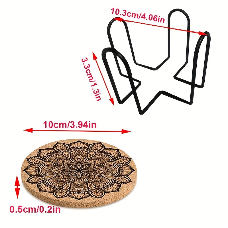 Flower Shaped Coaster Cork Coasters For Drinks Heat - Temu