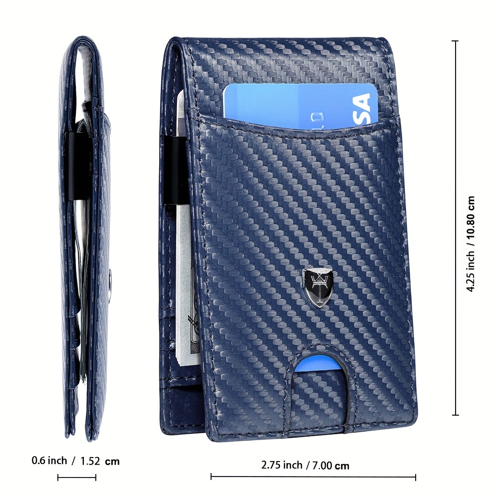 Money Clip Wallet - Leather RFID Slim Multi Card Holder