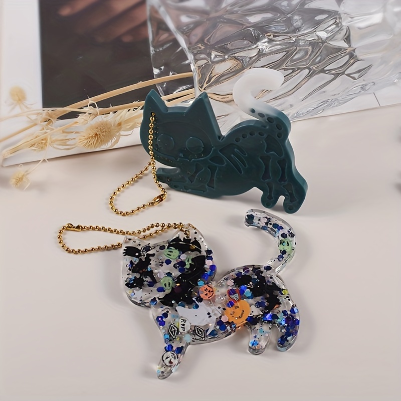 Halloween Cats Shaped Pendants Silicone Resin Molds Cats - Temu