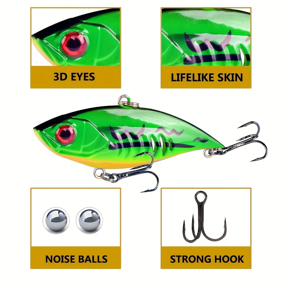 Bionic Deep Diving Crankbait Rattling Beads Treble Hook - Temu