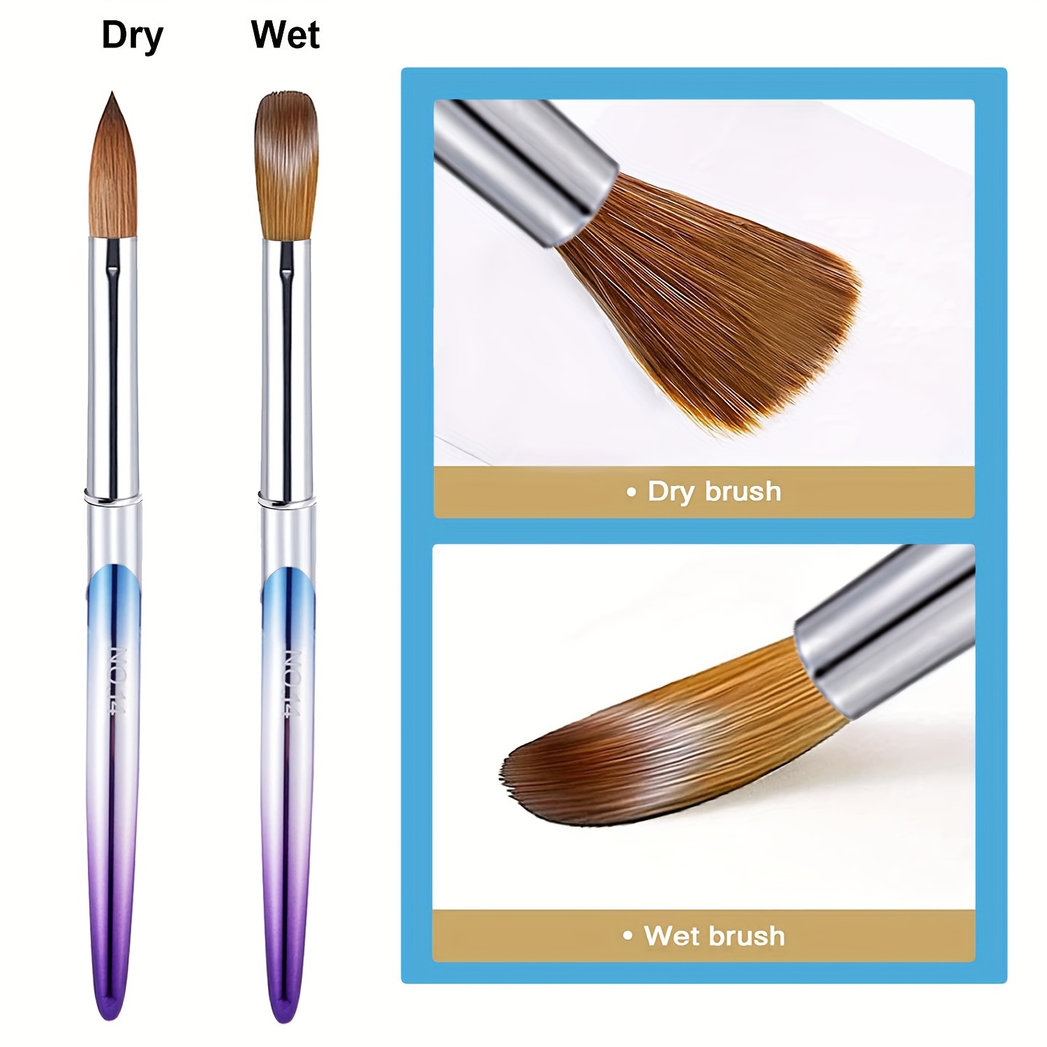 Nail Acrylic Brushes Set Nail Brush For Acrylic Application - Temu