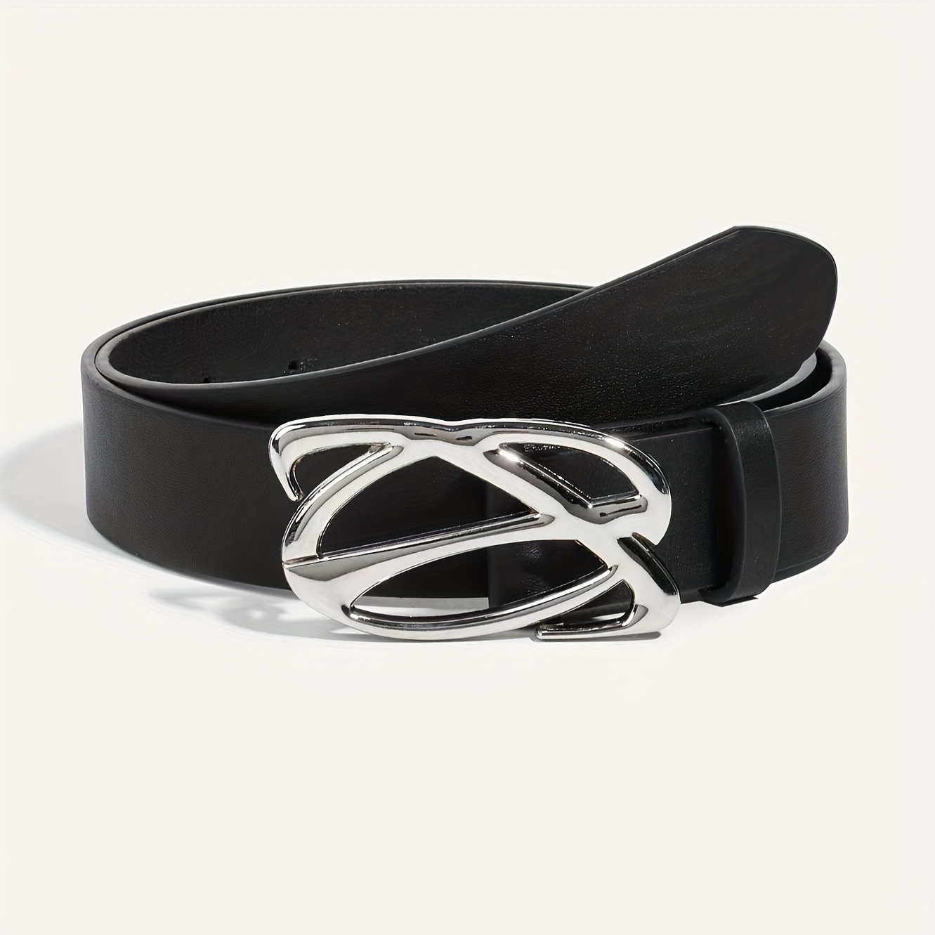 Letter N Buckle Belt Simple Monochrome Versatile Pu Leather Waistband  Stylish Women's Dress Jeans Decoration Belt - Temu