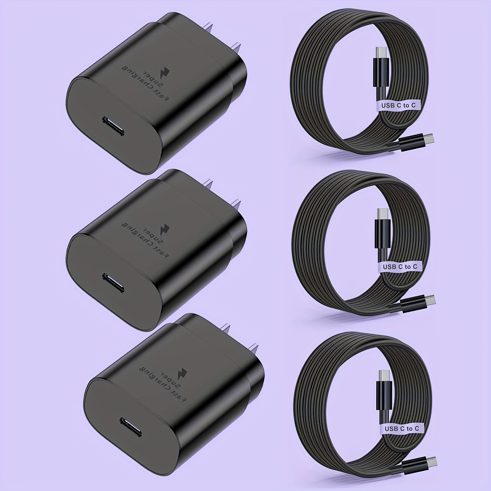 Cargador USB C de carga rápida Super Tipo C Cable Android 25w W Pd Box  Teléfono celular Bloque de pared Cable Adaptador de Alimentación Compatible  con