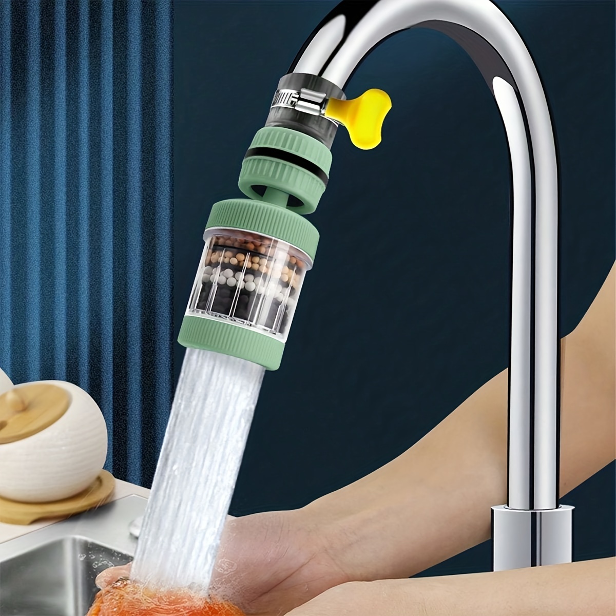 

1pc Faucet Mount Filters, 6 Layer Faucet Water Filter, Swivel Kitchen Tap Filtration Aerator, Anti-splash Faucet Purifier For Home Kitchen Bathroom