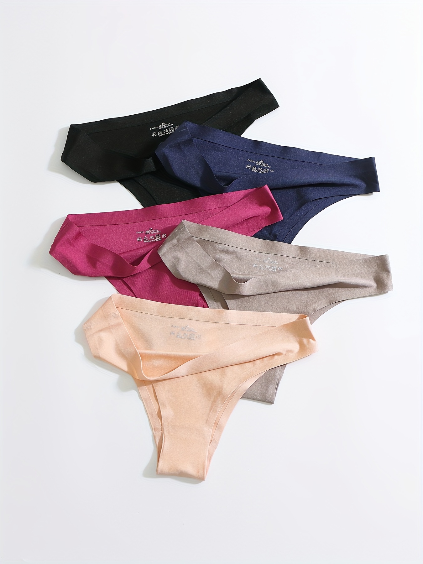 Women's Solid Seamless Comfortable Low Waist Panties - Temu