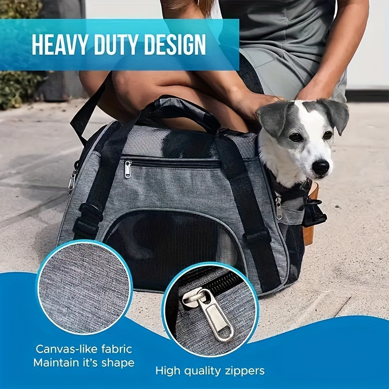 Canvas Dog Carrier With Wheels Airline Approved Pet Dog - Temu
